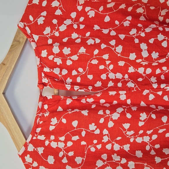 NWT Anthropologie Red Floral Romper - Size Small - Picture 7 of 13